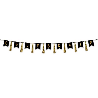 Beistle Celebrate Tassel Streamer, 13" x 12', (1/Pkg) Multicolored
