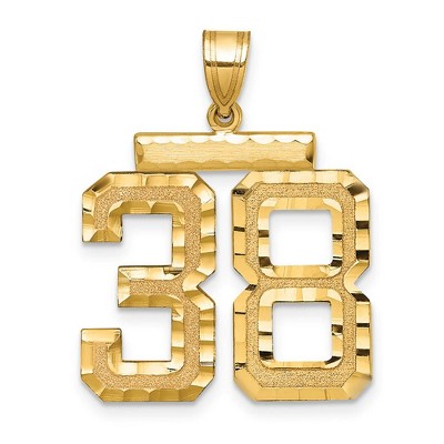 Black Bow Jewelry 14k Yellow Gold, Varsity Collection, Large D/C Pendant Number 38