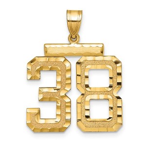 Black Bow Jewelry 14k Yellow Gold, Varsity Collection, Large D/C Pendant Number 38 - 1 of 3