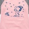 Girls' - Peanuts - Snow Snoopy And Woodstock Shirt Tail Raglan Graphic T-shirt - 2 of 4