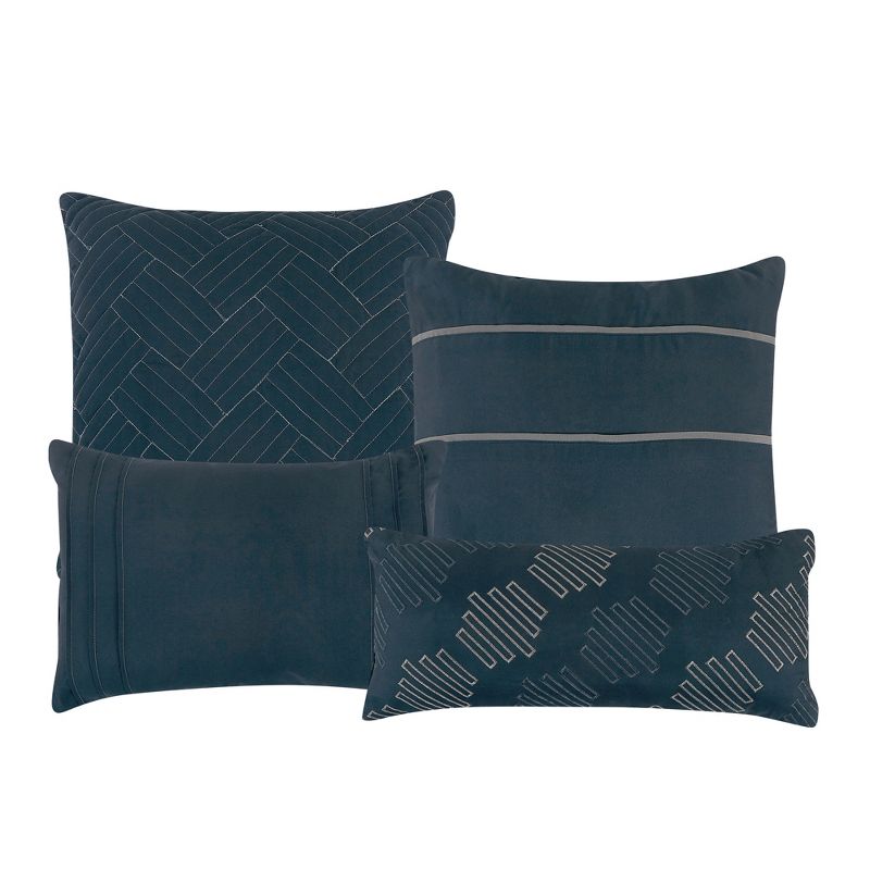 Esca Eulanda Elegant & Stylish 7pc Comforter Set:1 Comforter, 2 Shams, 2 Cushions, 1 Decorative Pillow, 1 Breakfast Pillow, 4 of 6