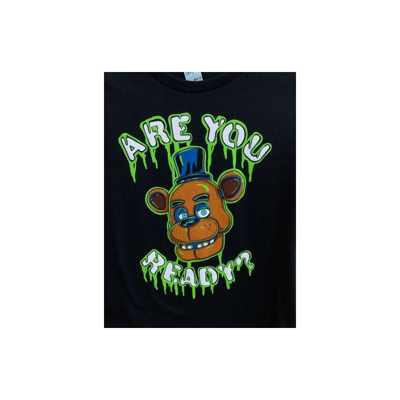 Are You Ready Five Nights at Freddys Youth Boys Black Graphic Tee, 2 of 4
