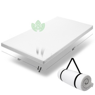 Modera Organic Cotton Ventilated Pack n Play Topper  CertiPUR-US Memory Foam Baby Mattress for Playard w/ Washable & Waterproof Cover & Travel Strap