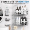 Aoibox 5-Pack Rustproof Stainless Steel Shower Caddy ¨C No Drill Adhesive Bathroom Organizer with Large Capacity, Spacious Shower Shelves - 2 of 4