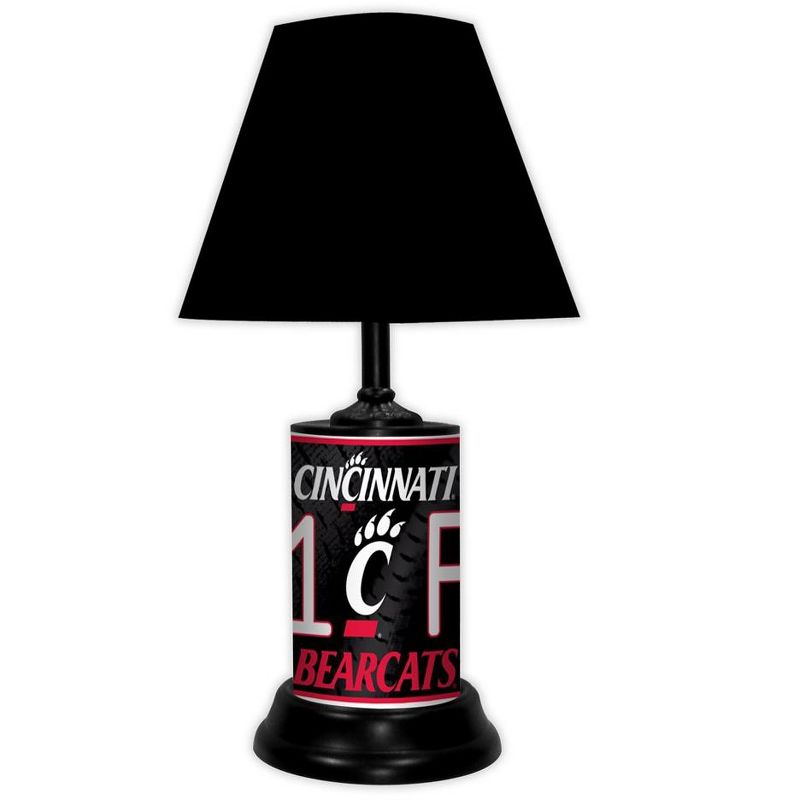 NCAA 18-inch Desk/Table Lamp with Shade, #1 Fan with Team Logo, Cincinnati Bearcats, 1 of 4