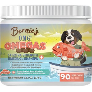 Bernie's OMG! Omegas - 5X Extra Strength Omega-3s DHA+EPA Soft Chews - 1 of 4
