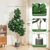Garvee 4/5/6/7FT Fiddle Leaf Fig Tree Artificial with Leaves - Realistic Faux Ficus Lyrata Trees in Grey Planter Pot, Indoor Fake Floor Plants - 4 of 4