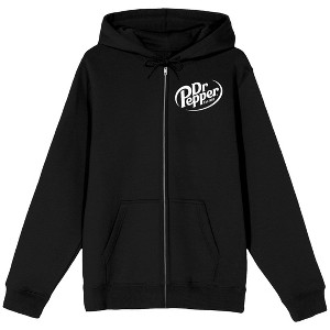 Dr. Pepper Have One For The Road Long Sleeve Men's Black Zip-Up Hooded Sweatshirt - 1 of 4