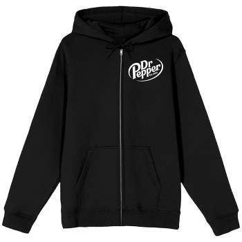 Dr. Pepper Have One For The Road Long Sleeve Black Men's Zip-Up Hooded Sweatshirt