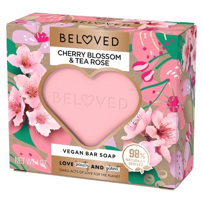 Beloved Floral Cherry Blossom &#38; Tea Rose Vegan Bar Soap - 4oz_1