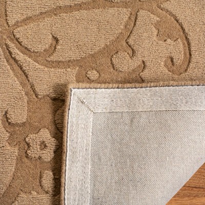 Hand-Tufted Light Brown Wool Rectangular Area Rug