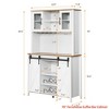 70'' Home Wine Bar Cabinet with Storage Hutch, Tall Coffee Bar Cabinet w/ Sliding Barn Doors, Bottle Glasses Rack, Farmhouse Coffee Bar - 2 of 4