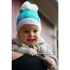 Pavilion Gift Company - Snow Angel - Teal Knit Pom Pom Hat (12-24 Months) - Hats - 2 of 4
