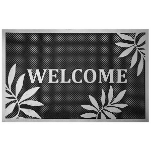 J&V TEXTILES Original Durable Rubber Door Mat, 18x28, Heavy Duty Doormat, Indoor Outdoor, Waterproof, Easy Clean, Low-Profile Mats for Entry, Garage - 1 of 2