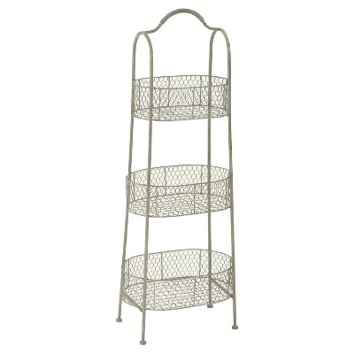 41" 3 Tier Rustic Farmhouse Iron Basket Stand - Olivia & May