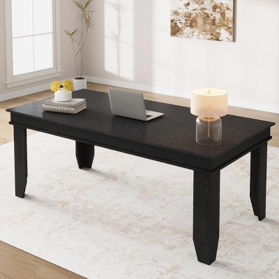 70 in Farmhouse Executive Desk, Large Home Dining Table, Work from Home Study Desk with Sturdy Wooden Frame, for Home Office