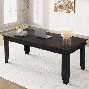 70 in Farmhouse Executive Desk, Large Home Dining Table, Work from Home Study Desk with Sturdy Wooden Frame, for Home Office - 1 of 4