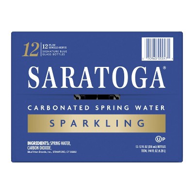 Saratoga Sparkling Spring Water Bottles - 12 Pack/12 Oz Glass Bottles