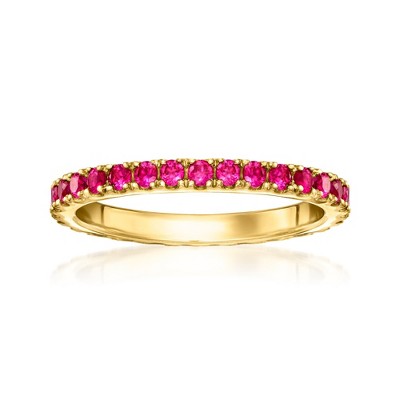 Pure Collection by Ross-Simons 1.10 ct. t.w. Lab-Grown Ruby Eternity Band in 18kt Gold Vermeil