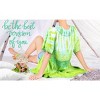 LA LEELA Women's Open Front Summer Vacation Beachwear Mini Bathing Suit Duster Loose Holiday Swimwear Coverups Cardigan Beach L-XL Green, Tie Dye - 2 of 4