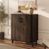 LuxenHome Dark Oak Manufactured Wood 31.5-Inch W x 36-Inch H 2-Door Storage Cabinet - 4 of 4