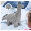 CHILDLIKE BEHAVIOR Knitted Dinosaur Stuffed Toy,Gray - image 2 of 4