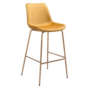 Zuo Tony Barstool Yellow & Gold - 1 of 4