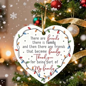 Lomsoe Family Ornament Friends Christmas Ornaments Best Friend for Women Family Bestie Ceramic Friendship Ornament Christmas Decor Christmas Gift - 1 of 1