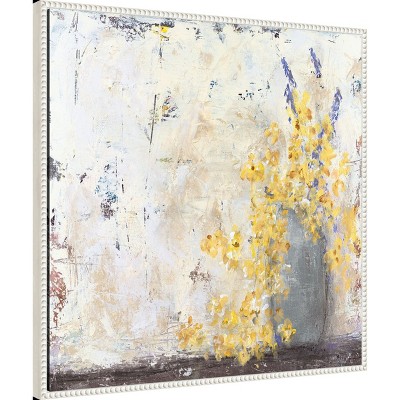Sylvie Beaded White Framed Abstract Canvas Art Print, 30 x 30 Inches