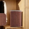 58L Bamboo Laundry Hamper with Removable 3-Section Liner, Foldable Storage Basket with Lid & Handles for Bedroom, Laundry Room, and Small Spaces - 3 of 4