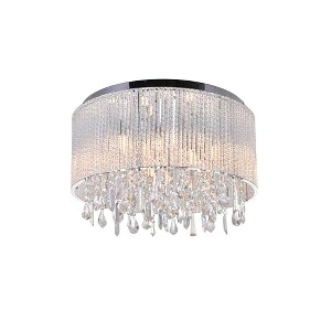 CWI Lighting Benson 9 Light Drum Shade Flush Mount With Chrome Finish - 1 of 4