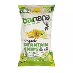 Barnana Kettle Cooked Organic Plantain Chips Acapulco Lime - 5oz