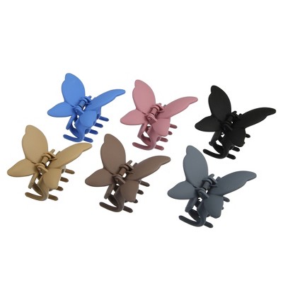 Unique Bargains 6 Pcs Butterfly Claw Clip Hair Clips Hair Accessories for Women and Girls Multicolor