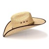 Western Express Palm Straw Western Cattleman Hat with Brown Trim - 4 of 4