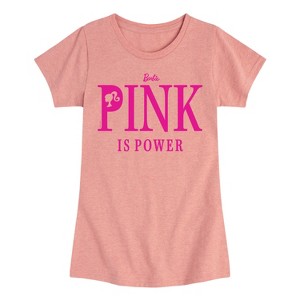 Girls' - Barbie - Pink Is Power Fitted Short Sleeve Graphic T-Shirt - 1 of 4