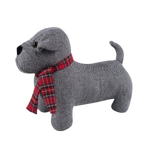 Spencer Plaid Green Dog with Scarf Pillow - Levtex Home - 1 of 3