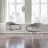 Armen Living Set of 2 Morgan Upholstered Brushed Stainless Steel and Fabric Dining Chairs - 2 of 4