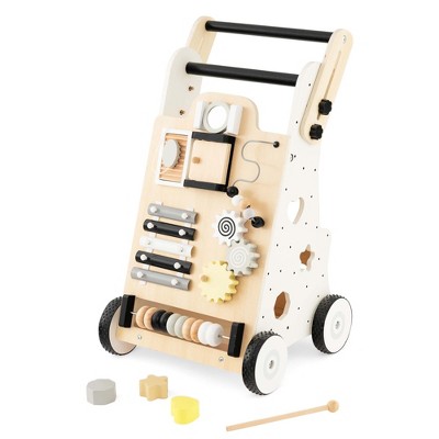 Costway Wooden Baby  Push and Pull Learning Activity Walker with Double Handles