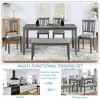 6-Piece Dining Set with Rectangular Wooden Table, 4 Upholstered Chairs and a Bench - 4 of 4