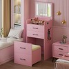 Fredees 3-in-1 Vanity Desk with Flip Top Mirror and Lights. - 4 of 4