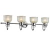 Chloe Lighting Lucie Industrial-Style 4 Light Chrome Finish Bath Vanity Wall Fixture Clear Prismatic Glass 34" Wide - 3 of 3