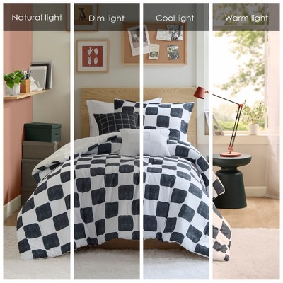 Intelligent Design 5Pcs Comforter Set, Modern Bedding Set, Microfiber Bed Comforter, Black/White, Full/Queen — фото 5