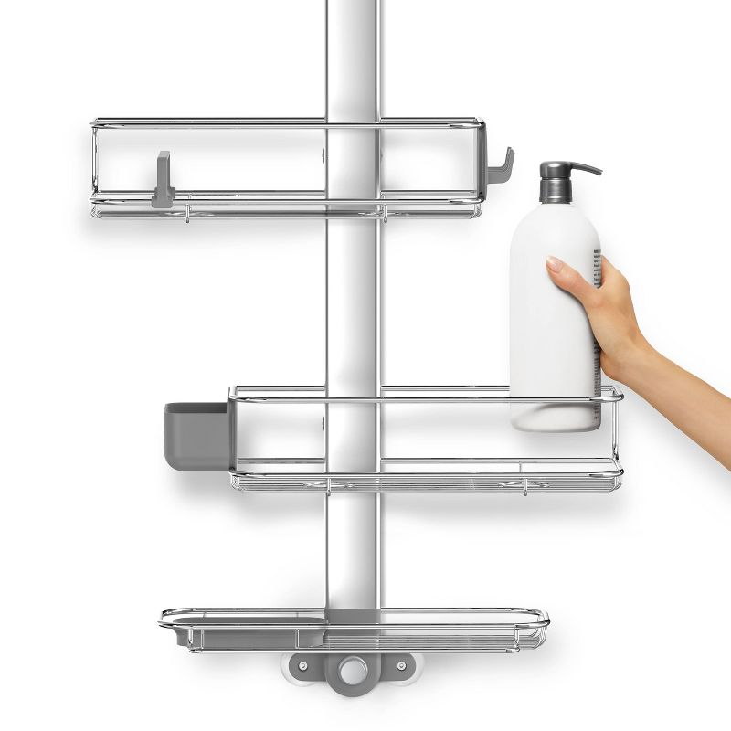 simplehuman Adjustable Shower Caddy Large Plus Stainless Steel/Anodized Aluminum, 4 of 12