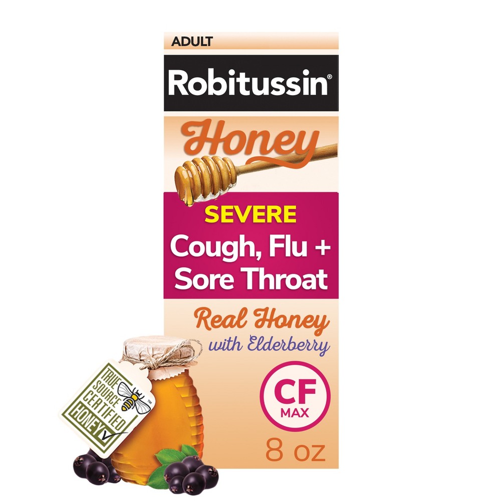 Robitussin Daytime Severe Cough, Flu and Sore Throat Syrup - Honey - 8 fl oz