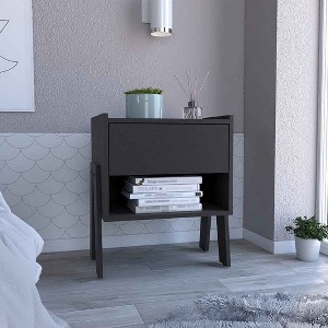Depot E-Shop Nightstand 22"H, One Drawer, One Open Shelf - 1 of 4