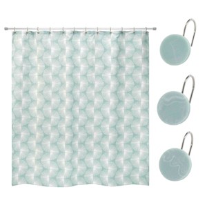 Nicole Miller Kendall Oasis Shower Curtain & Hook Set - 1 of 3