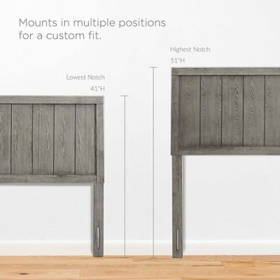Gray Full Size Rubberwood and MDF Veneer Headboard