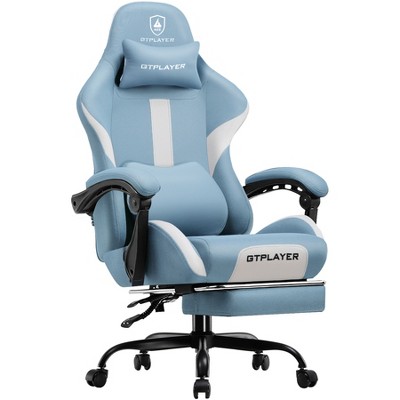 GTPLAYER Ergonomic Gaming Chair with Footrest, Lumbar Support, Breathable Computer Chair with Pocket Spring Cushion, Chairs for Adults