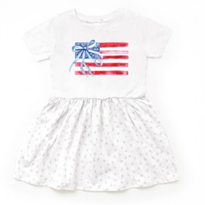 The Juniper Shop Watercolor Flag Coquette Toddler Dress - 1 of 4