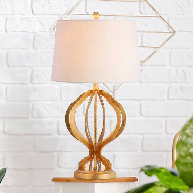 28.5&#34; Metal Sebastian Trellis Table Lamp (Includes LED Light Bulb) Gold - JONATHAN Y, 6 of 7